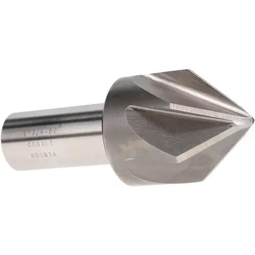 Countersink: 1-3/4" Head Dia, 82 degree Included Angle, 6 Flutes, Cobalt Steel, Right Hand Cut Bright/Uncoated