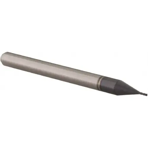 Square End Mill: 0.019" Dia, 0.057" LOC, 4 Flutes, Solid Carbide AlTiN Square End Mill: 0.019" Dia, 0.057" LOC, 4 Flutes, Solid Carbide AlTiN