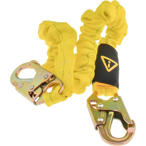 6 ft Long, 350 Lb Capacity, 1 Leg Locking Snap Hook Harness Shock Absorbing Lanyard