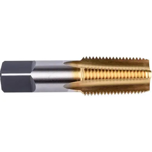 Standard Pipe Tap: 1/8-27, NPTF, 4 Flutes, High Speed Steel, TiN Finish Titanium Nitride
