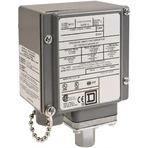 4, 13 and 4X NEMA Rated, SPDT-DB, 1.5 to 75 psig, Electromechanical Pressure and Level Switch