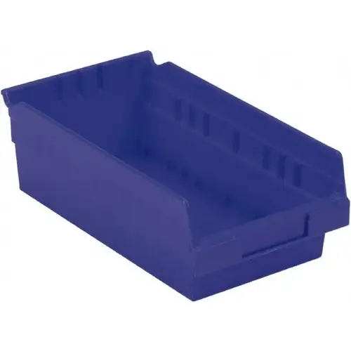 Plastic Hopper Shelf Bin: Blue Plastic Hopper Shelf Bin: Blue
