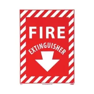 NATIONAL MARKER COMPANY GL10P Fire Extinguisher, Pressure Sensitive Vinyl Fire Sign