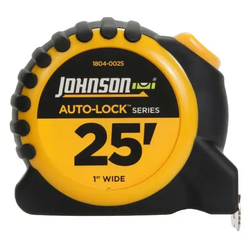 Tape Measure: 25 ft Long, 1" Width, Yellow Blade Nylon (Blade) Tape Measure: 25 ft Long, 1" Width, Yellow Blade Nylon (Blade)