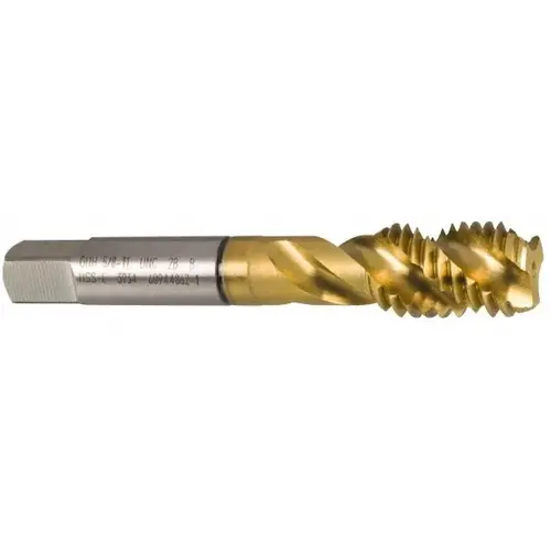 Spiral Flute Tap: M14x2.00 Metric Coarse, 3 Flutes, Modified Bottoming, 6H Class of Fit, Cobalt, TIN Coated Spiral Flute Tap: M14x2.00 Metric Coarse, 3 Flutes, Modified Bottoming, 6H Class of Fit, Cobalt, TIN Coated