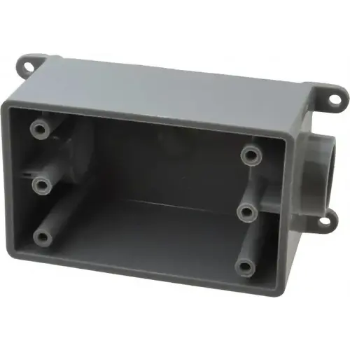 Electrical Junction Box: Polyvinylchloride, Rectangle, 5.7" OAH, 2.8" OAW, 2.3" OAD, 1 Gang Electrical Junction Box: Polyvinylchloride, Rectangle, 5.7" OAH, 2.8" OAW, 2.3" OAD, 1 Gang