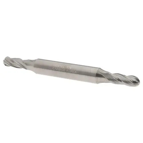 Ball End Mill: 0.25" Dia, 0.625" LOC, 4 Flute, Solid Carbide Bright/Uncoated Ball End Mill: 0.25" Dia, 0.625" LOC, 4 Flute, Solid Carbide Bright/Uncoated