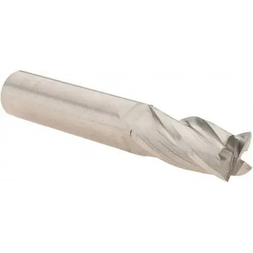 Square End Mill: 1/2" Dia, 1" LOC, 4 Flutes, Solid Carbide Bright/Uncoated Square End Mill: 1/2" Dia, 1" LOC, 4 Flutes, Solid Carbide Bright/Uncoated