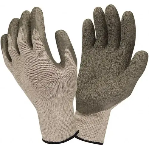 General Purpose Work Gloves: Large, Latex Coated, Cotton & Polyester