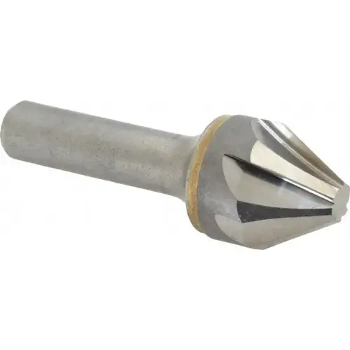 Countersink: 1" Head Dia, 60 degree Included Angle, 6 Flutes, Carbide, Right Hand Cut Bright/Uncoated Countersink: 1" Head Dia, 60 degree Included Angle, 6 Flutes, Carbide, Right Hand Cut Bright/Uncoated