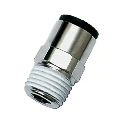 Push-To-Connect Tube to Male & Tube to Male BSPT Tube Fitting: Male Connector, 1/2" Thread, 5/16" OD Push-To-Connect Tube to Male & Tube to Male BSPT Tube Fitting: Male Connector, 1/2" Thread, 5/16" OD