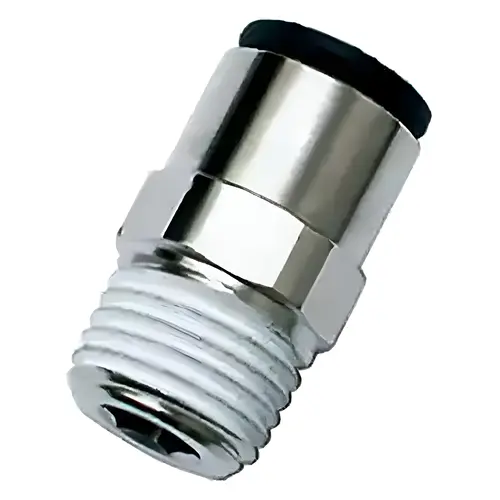 Push-To-Connect Tube to Male & Tube to Male BSPT Tube Fitting: Male Connector, 1/2" Thread, 5/16" OD Push-To-Connect Tube to Male & Tube to Male BSPT Tube Fitting: Male Connector, 1/2" Thread, 5/16" OD