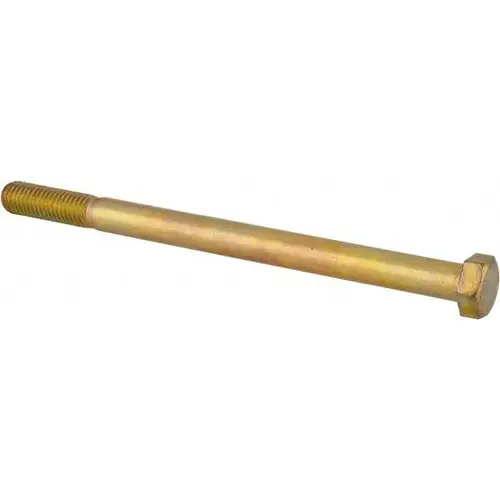 Hex Head Cap Screw: 5/8-11 x 9", Grade 8 Steel, Zinc Yellow Dichromate Finish