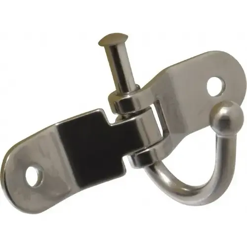 Storage Hook: 1-41/64" Projection, 10.5 lb Load Capacity, Stainless Steel Storage Hook: 1-41/64" Projection, 10.5 lb Load Capacity, Stainless Steel
