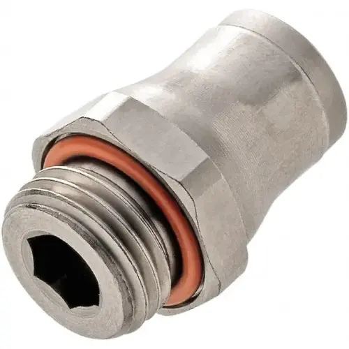 Push-To-Connect Tube to Metric Thread Tube Fitting: Male Connector, M5 x 0.8 Thread Push-To-Connect Tube to Metric Thread Tube Fitting: Male Connector, M5 x 0.8 Thread
