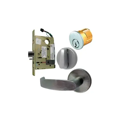 Electrified Mortise Lock, LNL - LN Rose x L Lever, FS Fail Safe or FSE Fail Secure, Field Selectable, Auto-Sensing Dual Voltage 12/24VDC, Full Wave Rectification, RX Request to Exit Switch, LA Keyway 1-Bitted, Grade 1, 626/US26D Satin Chrome Electrified Mortise Lock, LNL - LN Rose x L Lever, FS Fail Safe or FSE Fail Secure, Field Selectable, Auto-Sensing Dual Voltage 12/24VDC, Full Wave Rectification, RX Request to Exit Switch, LA Keyway 1-Bitted, Grade 1, 626/US26D Satin Chrome