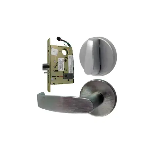 Electrified Mortise Lock, LNL - LN Rose x L Lever, FS Fail Safe or FSE Fail Secure, Field Selectable, Auto-Sensing Dual Voltage 12/24VDC, Full Wave Rectification, RX Request to Exit Switch, Less Mortise Cylinder, Grade 1, 626/US26D Satin Chrome Electrified Mortise Lock, LNL - LN Rose x L Lever, FS Fail Safe or FSE Fail Secure, Field Selectable, Auto-Sensing Dual Voltage 12/24VDC, Full Wave Rectification, RX Request to Exit Switch, Less Mortise Cylinder, Grade 1, 626/US26D Satin Chrome