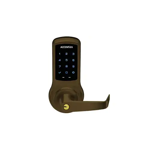 KIT - nexTouch Touchscreen Keypad Bored Lock, Accentra Data-on-Card, Augusta Lever, Schlage C Keyway, Grade 1, Weather Resistant, Oil Rubbed Bronze 613E/US10BE