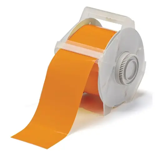 GlobalMark Series Indoor-Outdoor Vinyl Labels, 2.25 in x 100 ft, Orange