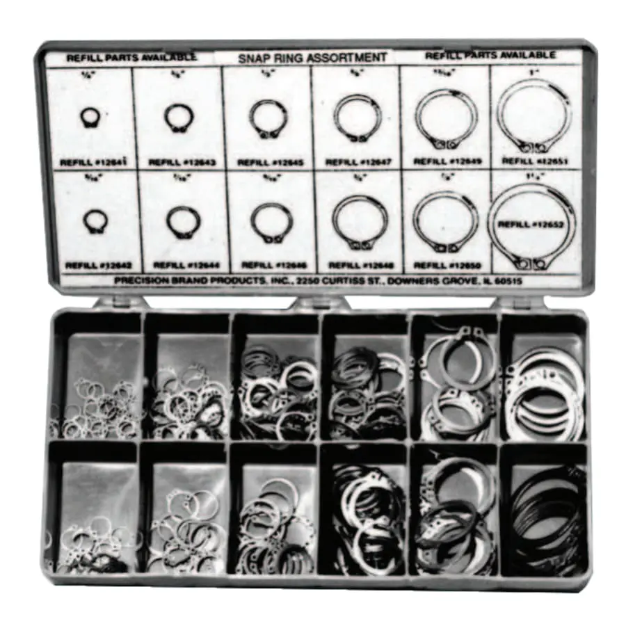 Precision Brand Snap Ring Assortments Spring Steel 12900