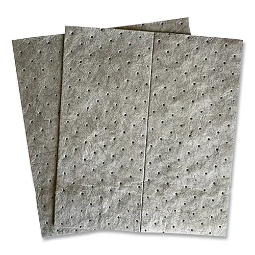 Sorbent Pads and Rolls, 18 in L x 16 in W, Universal, Heavy, Three-Ply, Gray, Pads Sorbent Pads and Rolls, 18 in L x 16 in W, Universal, Heavy, Three-Ply, Gray, Pads