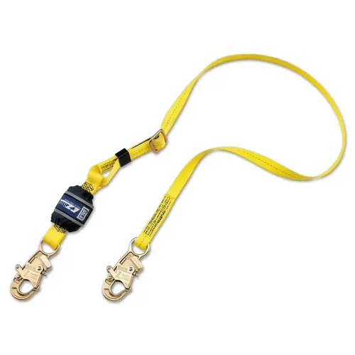 EZ-Stop Adjustable Shock Absorbing Lanyards, 6 ft, Snap Hook, 310 lb Blue; Yellow EZ-Stop Adjustable Shock Absorbing Lanyards, 6 ft, Snap Hook, 310 lb Blue; Yellow