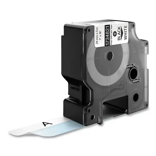 Self-Laminating Label, 1 in x 18 ft, Black on White Self-Laminating Label, 1 in x 18 ft, Black on White