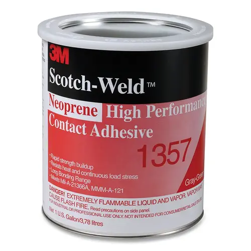 Neoprene High Performance Contact Adhesives 1357, 1 gal, Can, Gray/Green Neoprene High Performance Contact Adhesives 1357, 1 gal, Can, Gray/Green