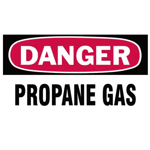 Gas Cylinder Lockout Labels, Danger Propane, 5 in W x 3 in L, White/Red