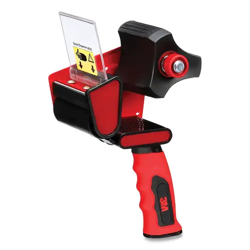 Box Sealing Tape Dispenser, HR83, 3 in W, Red
