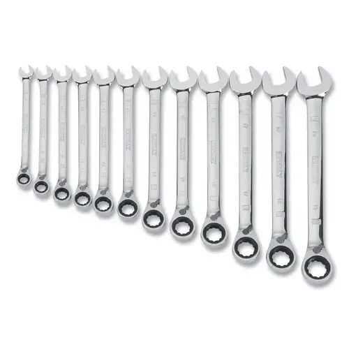 12 Piece Reversible Ratcheting Wrench Set, SAE, 1/4 in to 7/8 in