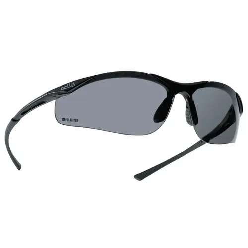 CONTOUR Safety Glasses, Polarized Smole Polycarbonate Lens, Anti-Scratch, Gray/Black Nylon/Rubber Frame Pair CONTOUR Safety Glasses, Polarized Smole Polycarbonate Lens, Anti-Scratch, Gray/Black Nylon/Rubber Frame Pair