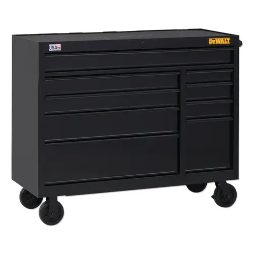 900 Series Rolling Tool Cabinet, 52 in Wide, 9-Drawer, Black 900 Series Rolling Tool Cabinet, 52 in Wide, 9-Drawer, Black