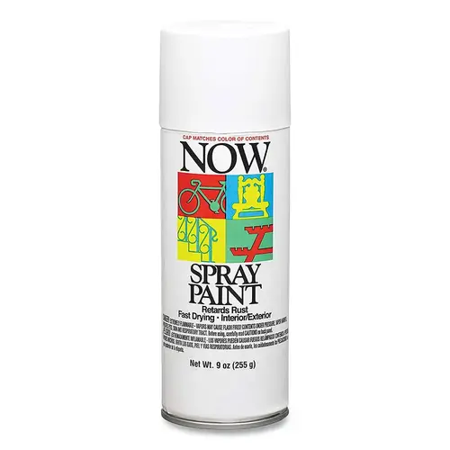 NOW Spray Paint, 9 oz, Aerosol Can, White, Flat NOW Spray Paint, 9 oz, Aerosol Can, White, Flat