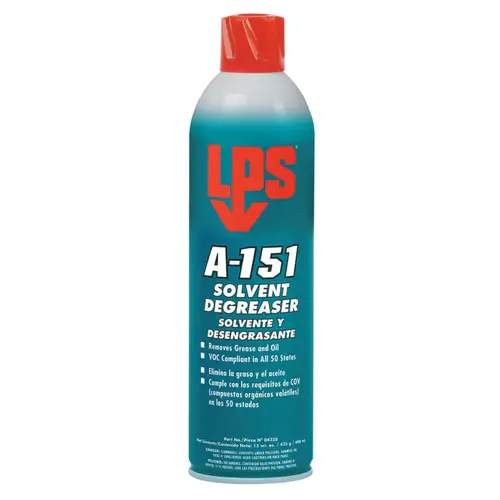 A-151 Solvent/Degreaser, 15 oz Aerosol Can Clear Water-White A-151 Solvent/Degreaser, 15 oz Aerosol Can Clear Water-White