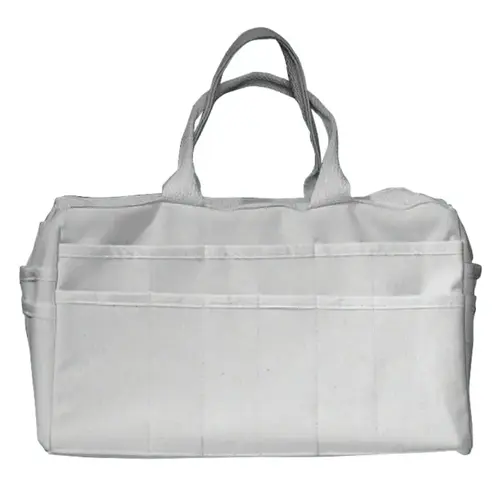 Gear 24 Pocket Canvas Tote, 15 in L x 5.5 in W x 8.75 in H, Natural