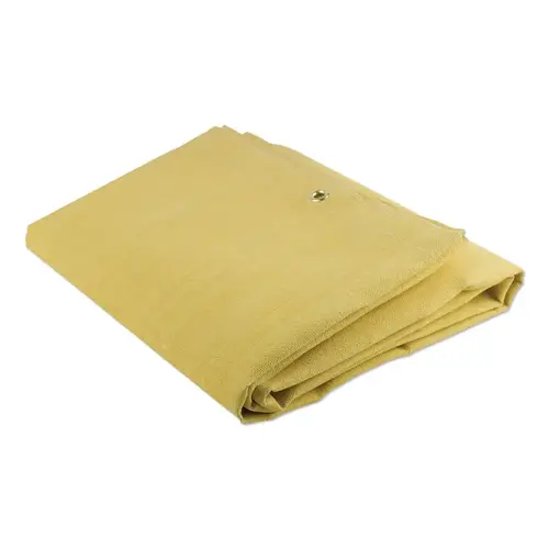 Acrylic Coated Fiberglass Light-Duty Welding Blanket, 8 ft W x 10 ft L, 23 oz, with Grommets, Yellow