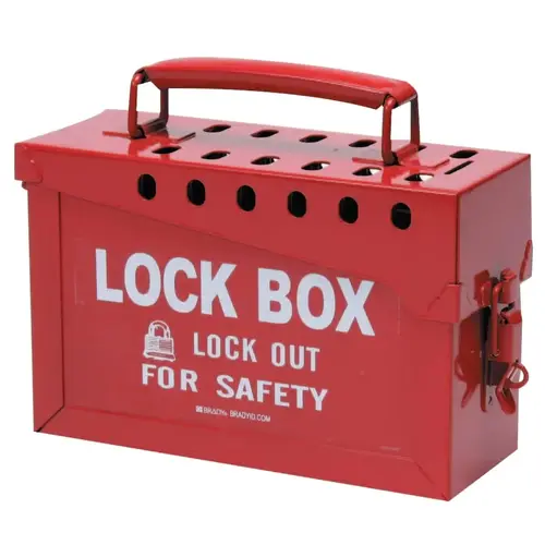 Red 6" X 9" X 3 1/2" Heavy Duty Steel Portable Group Lock Box Red 6" X 9" X 3 1/2" Heavy Duty Steel Portable Group Lock Box