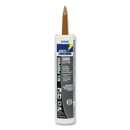 3006 Ultra All Purpose Elastomeric Sealant, 10 oz, Cartridge, Cedar