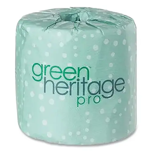 Toilet Paper and Tissue Roll, 3.1 in W x 4 in L, Embossed, Recycled, 500 Sheets/RL, 96 EA/CA White