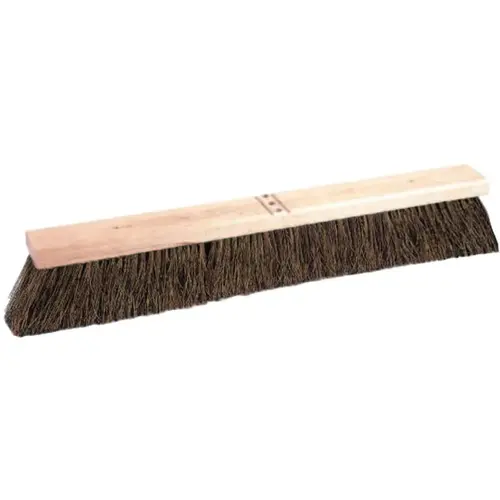 Coarse Sweeping Contractor Brooms, 24 in Hardwood Block, 3 in Trim, Palmyra Brown Coarse Sweeping Contractor Brooms, 24 in Hardwood Block, 3 in Trim, Palmyra Brown