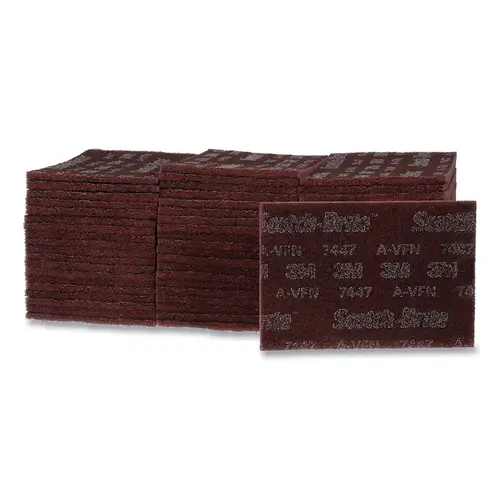 Hand Pad, 9 in L, Very Fine, Aluminum Oxide, Maroon