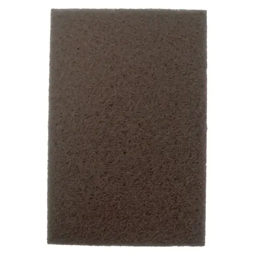 Non-Woven Hand Pad, 9 in x 6 in, Brown, Aluminum Oxide, Brown, Heavy-Duty