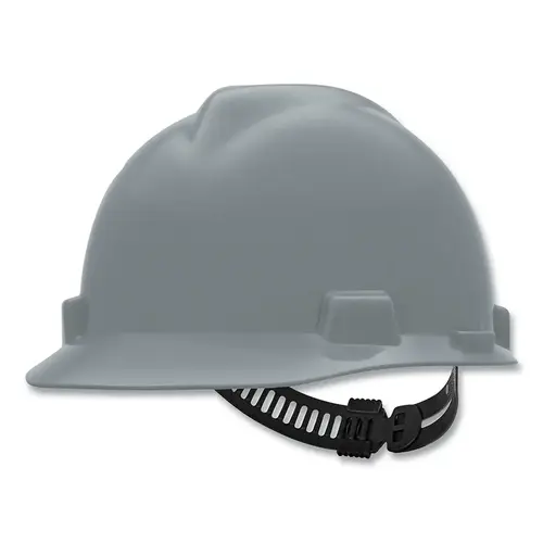 V-Gard Slotted Hard Hat Cap, Staz-On Suspension, Silver V-Gard Slotted Hard Hat Cap, Staz-On Suspension, Silver