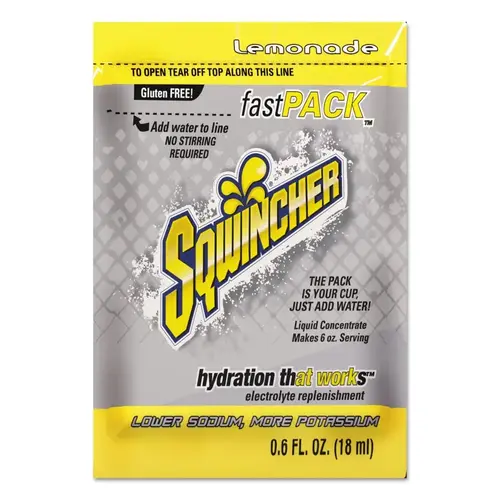 Fast Pack Drink Mix, Lemonade, 0.6 fl oz, Pack, Yields 6 oz Fast Pack Drink Mix, Lemonade, 0.6 fl oz, Pack, Yields 6 oz