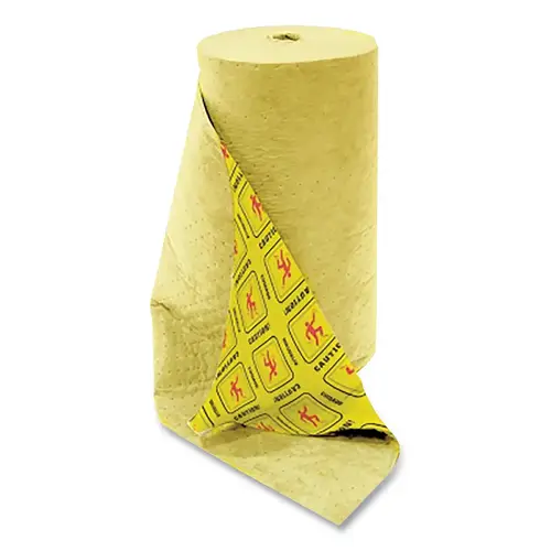 Sorbent Pads and Roll, 150 ft L, 32 in W, Universal, Premium, Hi-Vis Yellow, Roll
