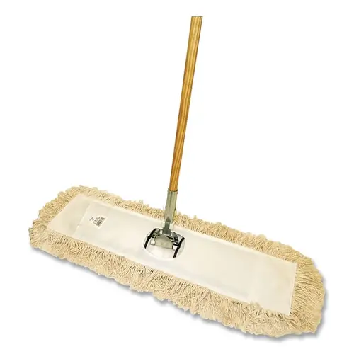Cut-End Dust Mop Kits, Cotton/Wood, (1) 60 in Dust Mop Handle, (1) 24 in x 5 in Cut-end Dust Mop, (1) Metal Dust Mop Frame Natural Cut-End Dust Mop Kits, Cotton/Wood, (1) 60 in Dust Mop Handle, (1) 24 in x 5 in Cut-end Dust Mop, (1) Metal Dust Mop Frame Natural