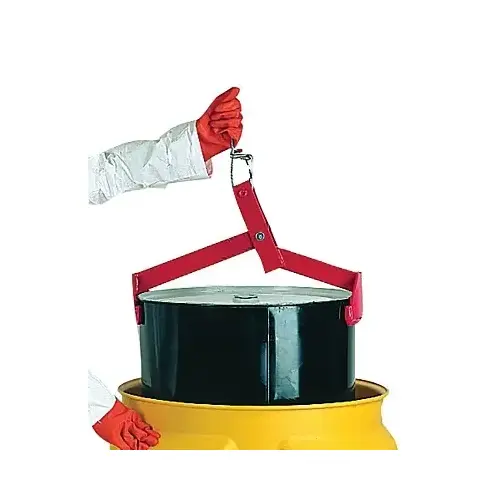 Drum Lifter, 24 in H x 6 in D, 1000 lb Cap, 24 in H x 6 in D x 24 in W, Metal, Red/Silver Drum Lifter, 24 in H x 6 in D, 1000 lb Cap, 24 in H x 6 in D x 24 in W, Metal, Red/Silver