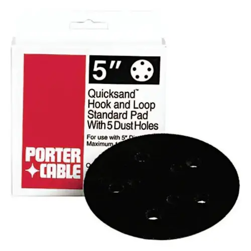 Quicksand Hook and Loop Standard Pad, 5 in dia, Screw Mount, Includes 5 Dust Holes Quicksand Hook and Loop Standard Pad, 5 in dia, Screw Mount, Includes 5 Dust Holes