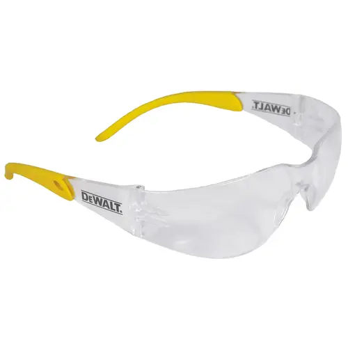 Protector Safety Glasses, Clear Lens, Polycarbonate, Anti-Fog, Plastic Frame, Clear/Yellow Protector Safety Glasses, Clear Lens, Polycarbonate, Anti-Fog, Plastic Frame, Clear/Yellow